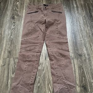 Peruvian Connection Motorcycle Pants in Fossil Brown Zip Ankles Size 6